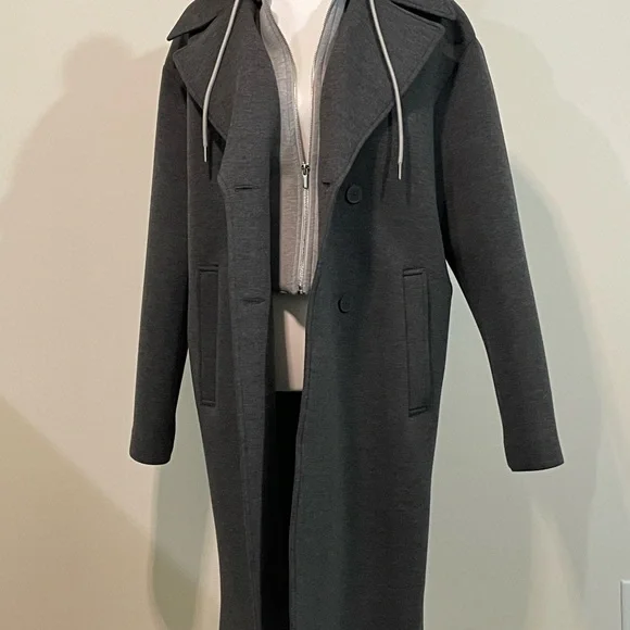 MANGO Combined Double Breasted Coat With Removable Hood - Picture 4 of 6